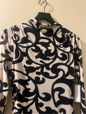 NWT Premier Amour Black and Cream Swirl Pattern Maxi Dress